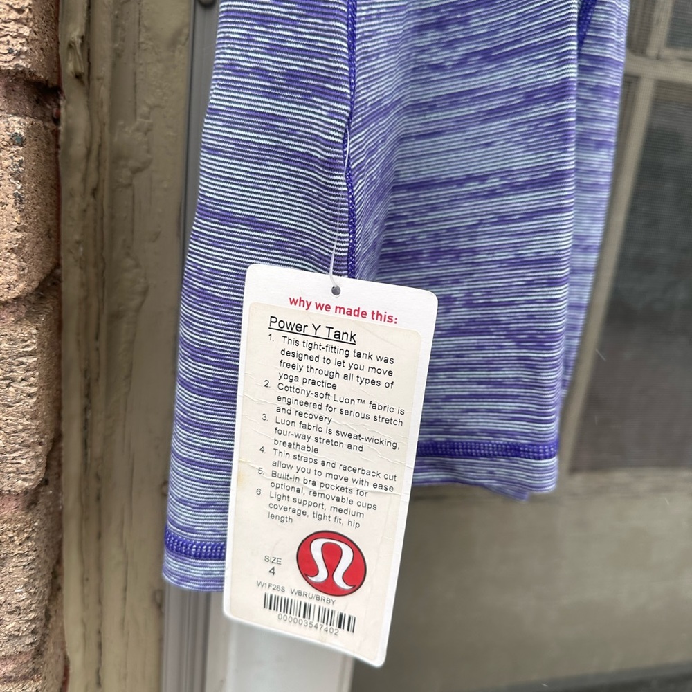 NWT Lululemon Power Y Tank Bruised Berry Purple Size 4